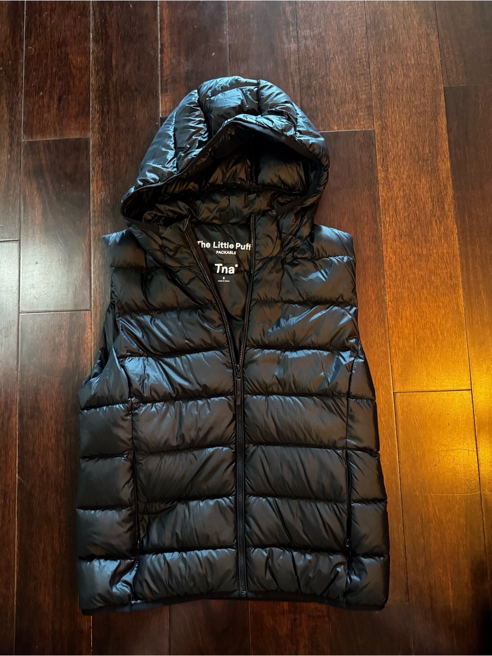 TNA The Little Puff Packable Hooded Puffer Vest - Black
